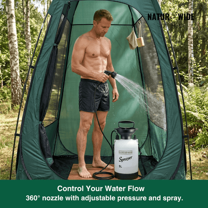 Portable Manual Camping Shower – 3/5/8L Hand Pump with 3m Hose