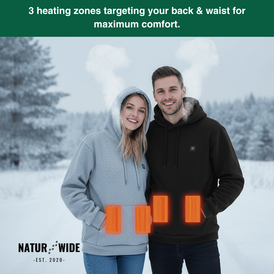 USB Heated Hoodie – Unisex Zip-Up with Thick Wool Lining
