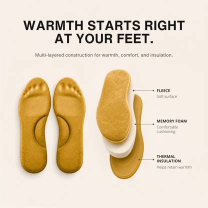 Winter Self-Heating Insoles – Memory Foam, Fur &amp; Extra Warm Shoe Inserts