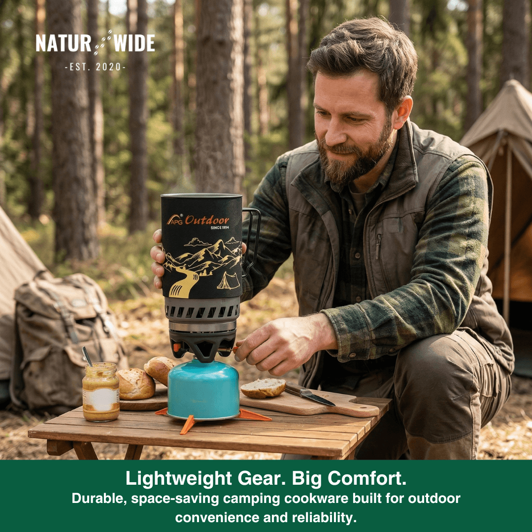 Portable 1.4L Camping Stove & Pot Cooking System
