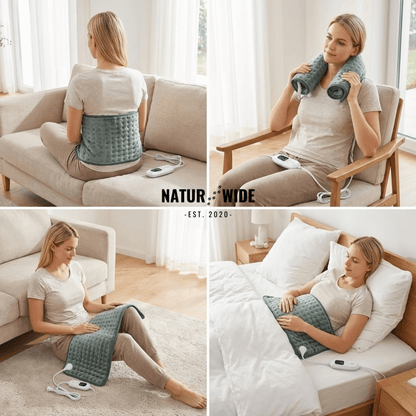 Electric Heating Blanket - Heat Pad for Back, Belly &amp; Legs with 6 Temperature Levels