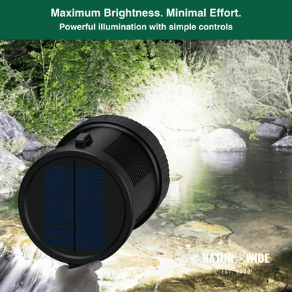 Rechargeable LED Spotlight Flashlight – 900000 Lumens, Solar & USB
