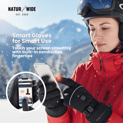 Heated Gloves – 3 Heat Levels, Waterproof &amp; Windproof