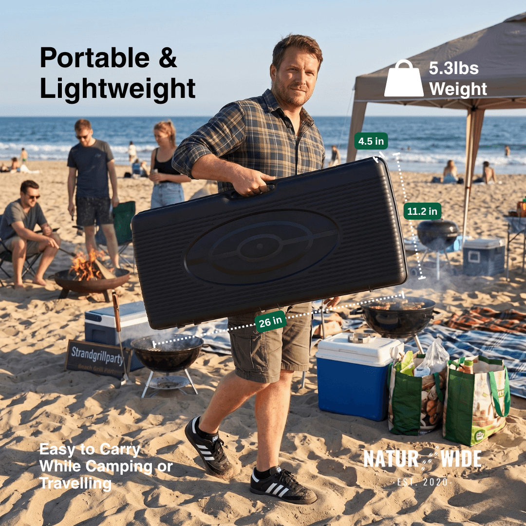 2500W Portable 2-Burner Camping Stove with Grill Tray & Carrying Case