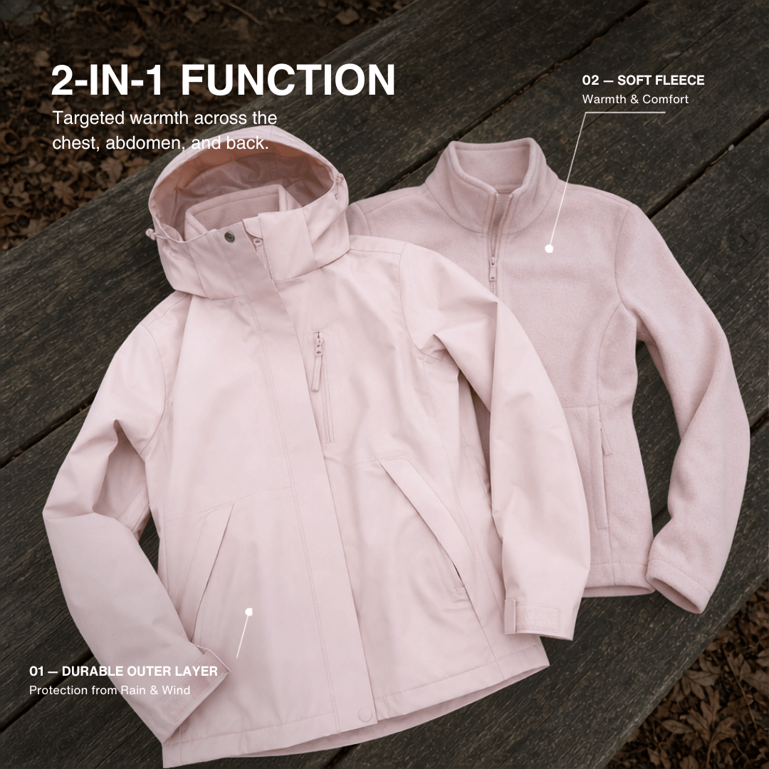 Women's 3-in-1 Waterproof Rain Jacket