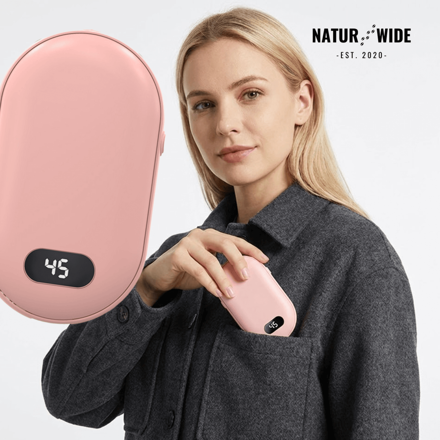 Double-Heat Hand Warmer – Rechargeable Pocket Warmer