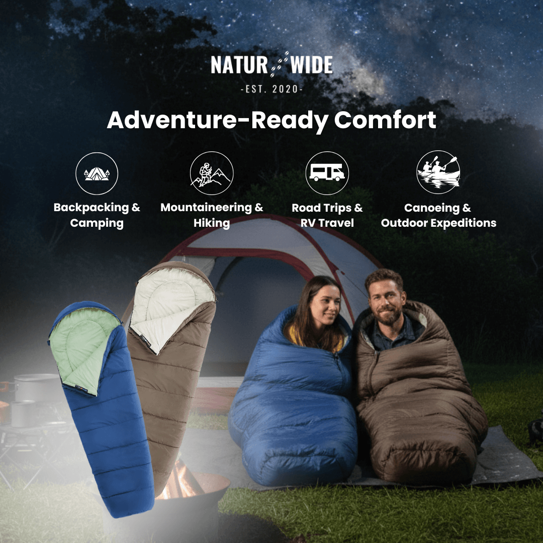 NaturWide Mummy Sleeping Bag – Lightweight &amp; Warm for Outdoor