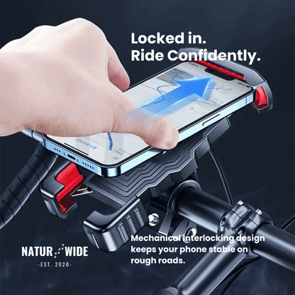 Secure Motorcycle & Bike Phone Mount - 1s Quick Lock