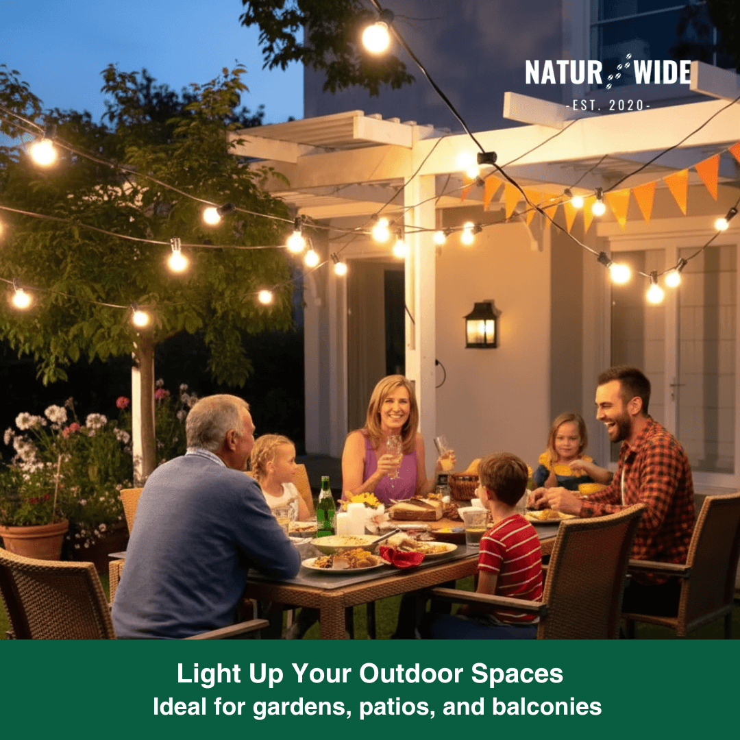 LED Outdoor String Lights – Shatterproof & Weatherproof (Plugin)