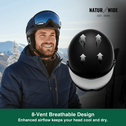 Premium Ski Helmet with Integrated Goggles – Warm &amp; Shockproof