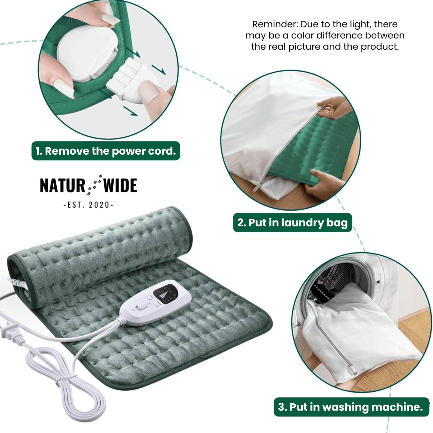 Electric Heating Blanket - Heat Pad for Back, Belly &amp; Legs with 6 Temperature Levels