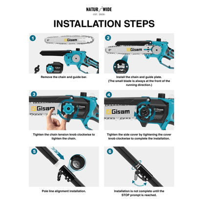 4-in-1 Cordless Telescoping Pole Saw & Pruner – Brushless (18V Compatible)