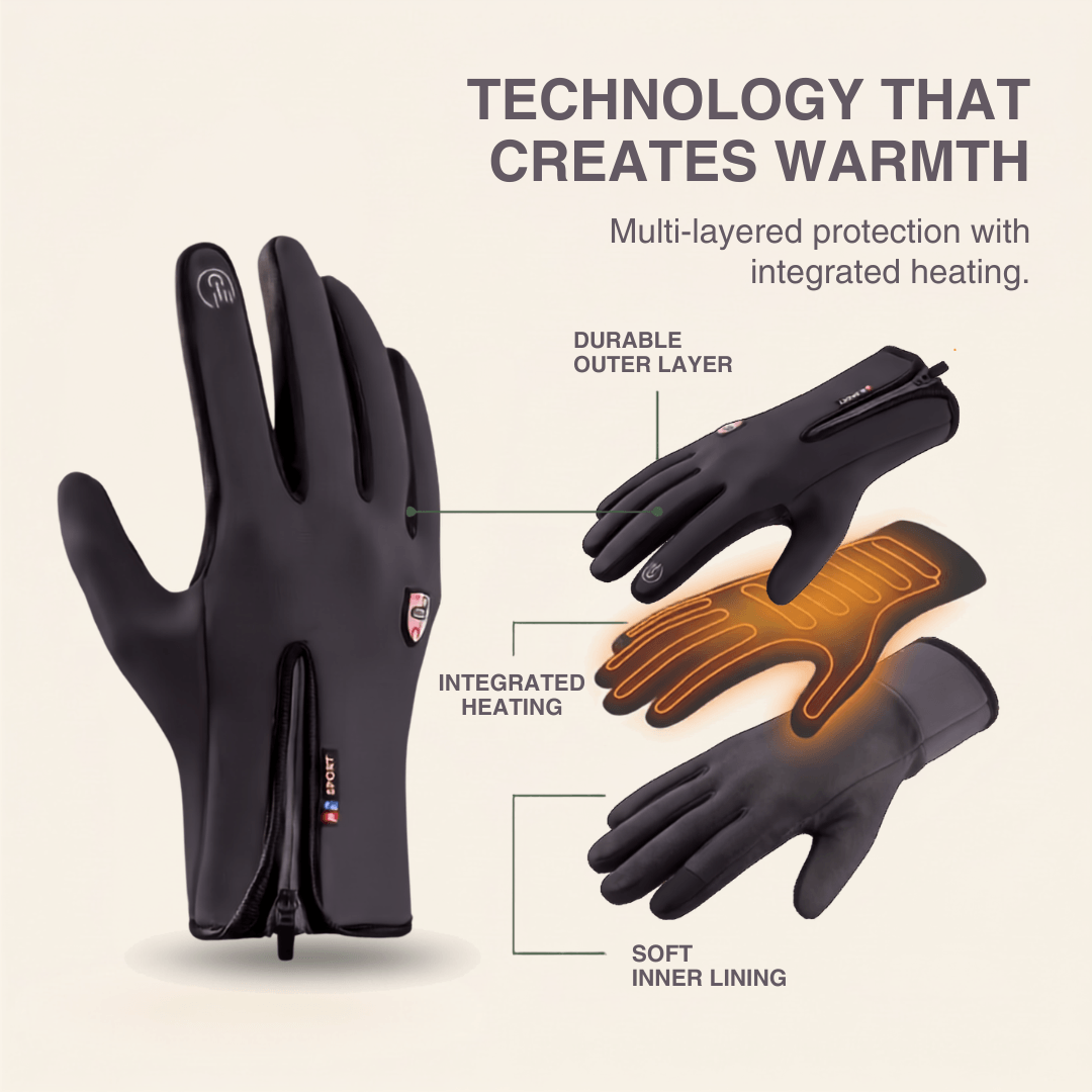 Heated Gloves (Power Bank Powered) – Waterproof &amp; Windproof