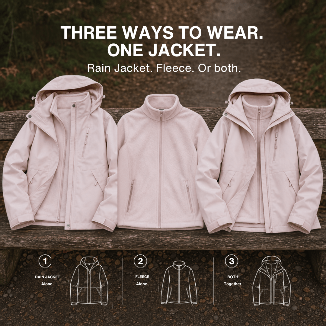 Women's 3-in-1 Waterproof Rain Jacket