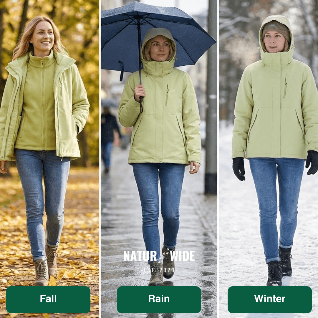 Women's 3-in-1 Waterproof Rain Jacket