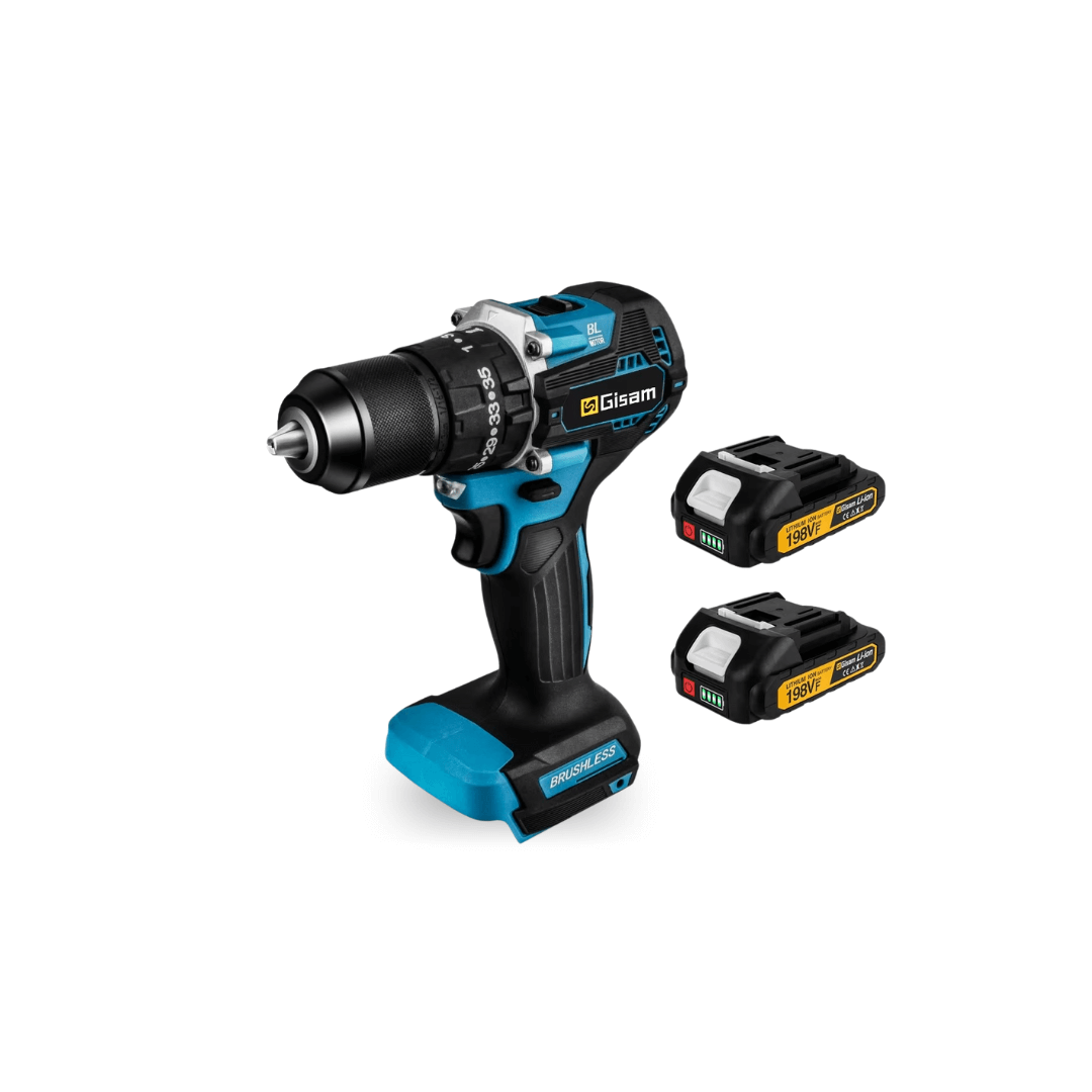 GIsam 13mm Electric Drill Brushless Impact Screwdriver Dual Speed ​​35+3 Torque Cordless Power Tool for Makita 18V Battery pins