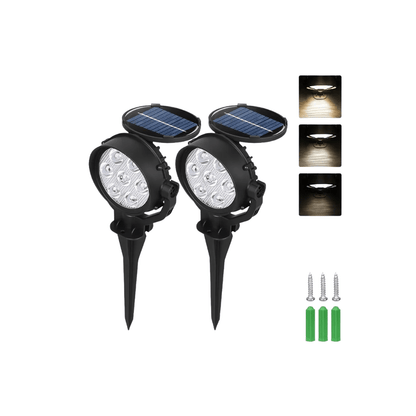 Solar Garden Spotlight 9 LED – RGB & White, IP65 & Adjustable (2-in-1)