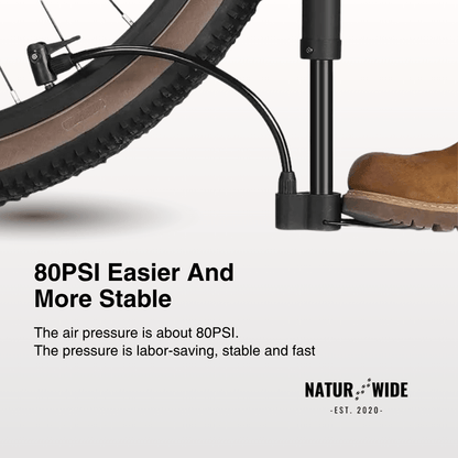 80 PSI Manual Floor Bike Pump & Inflator