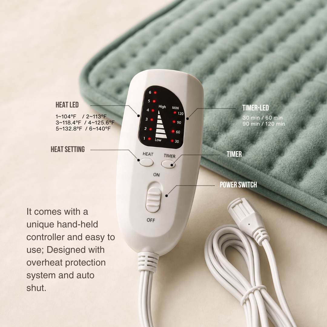 Electric Heating Pad, 6 Heat Levels, Auto-Off – view 3