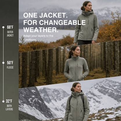 Women's 3-in-1 Waterproof Rain Jacket