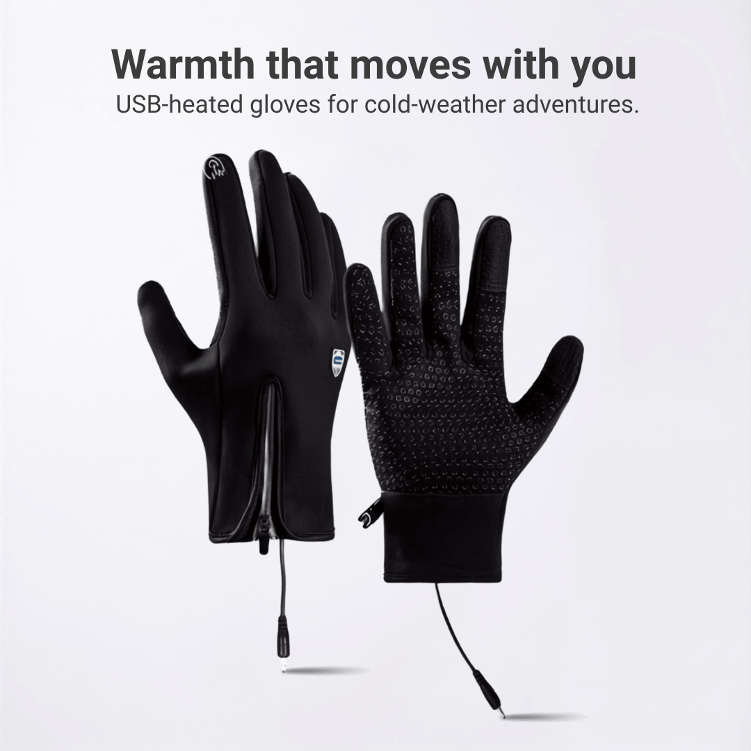 Heated Gloves (Power Bank Powered) – Waterproof &amp; Windproof