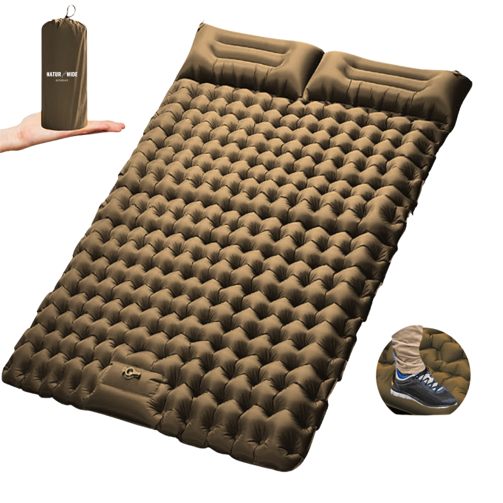 Ultralight, compact 2-in-1 sleeping mat – ideal for any adventure for two.