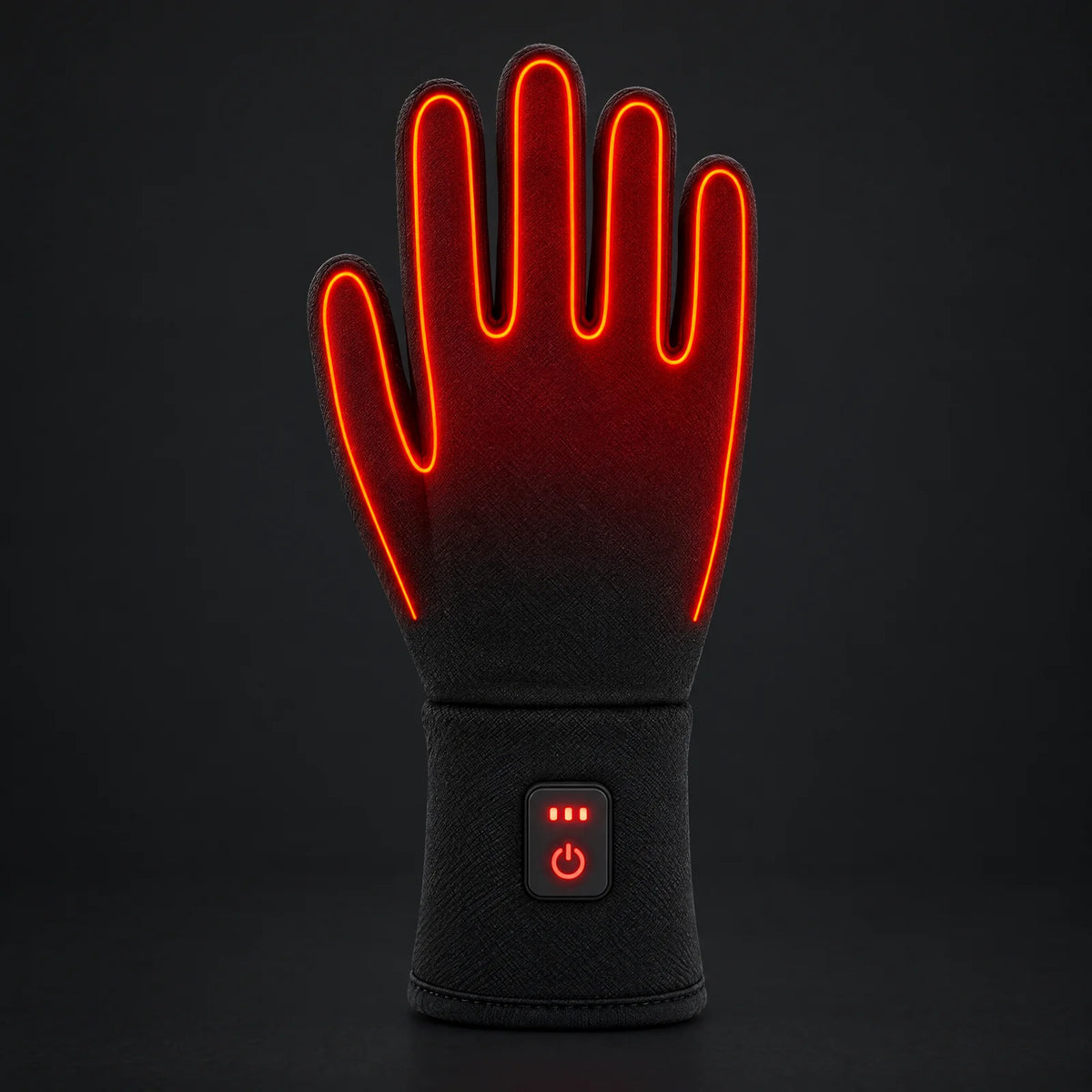 Heizdraht im Handschuh: über den Handrücken und entlang aller fünf Finger